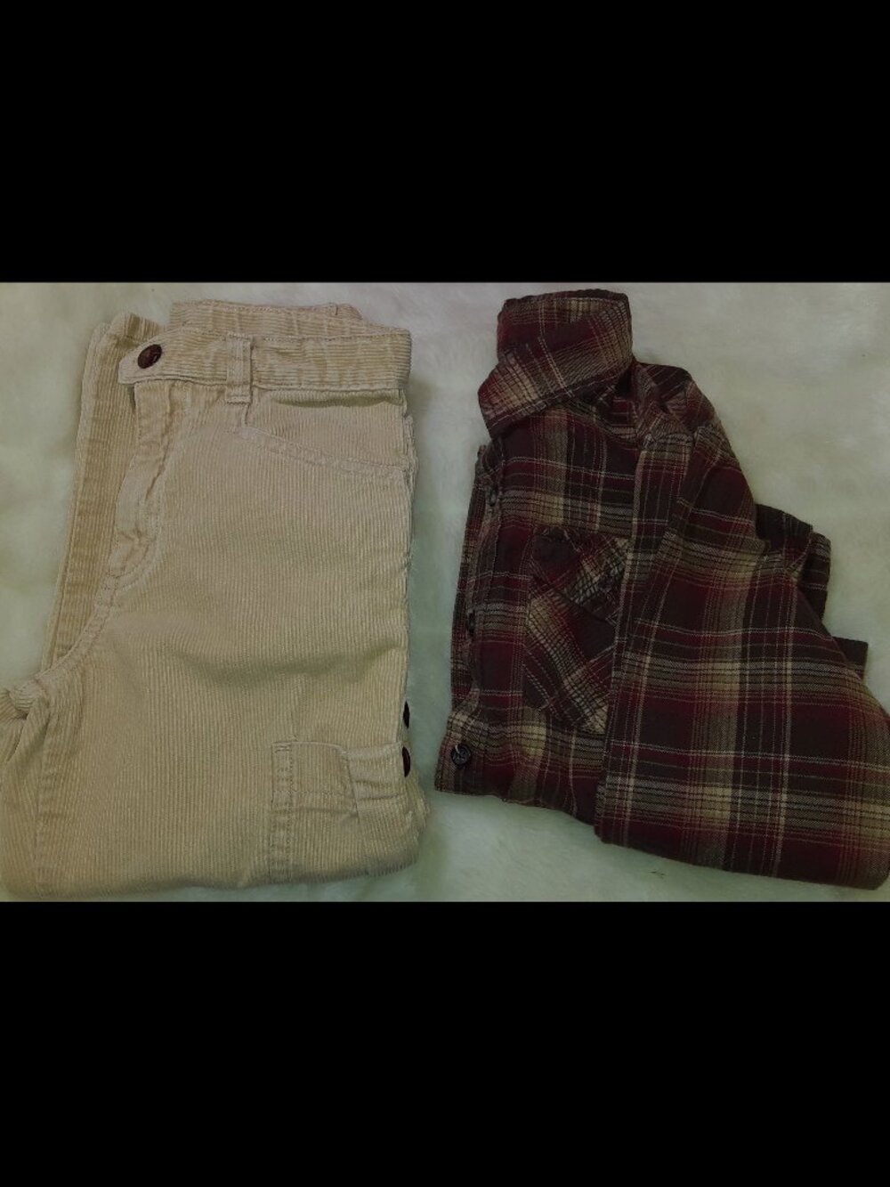 Janie and Jack Corduroy Pants Old Navy Plaid Button Up Shirt Boys Sz 5 Bundle